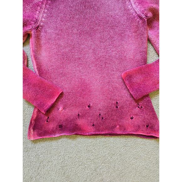 F Cashmere Fissore Knit Luxury Jewel Tone Pink Made in Italy Size Large - Picture 3 of 5